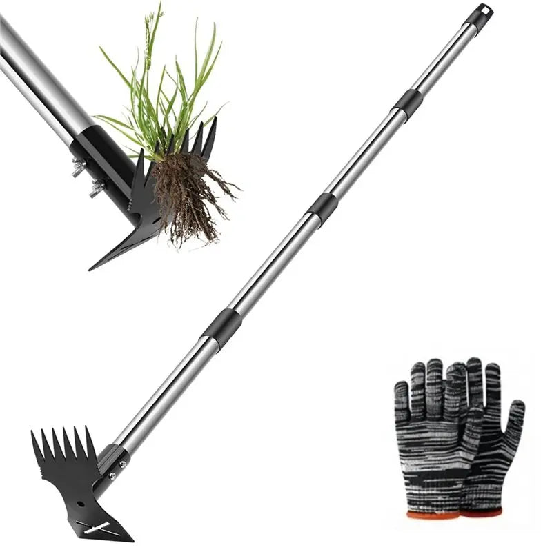Stand-Up Dual Head Weeder & Hoe Tool Set with Gloves | VIBE