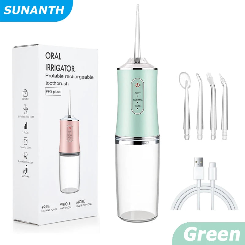 VIBE Cordless Oral Irrigator USB Rechargeable 3 Modes IPX7