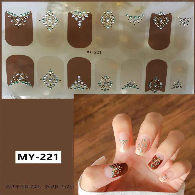 Summer Nail Art Stickers – 14-Tip Full Cover Gel Film Decals