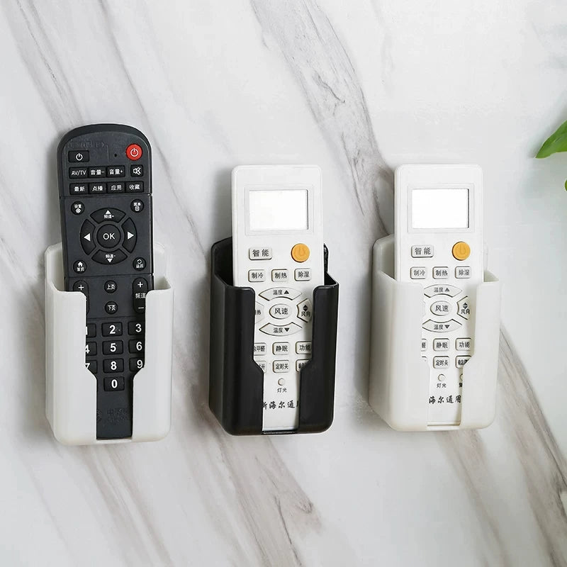 2-Pack No-Drill Wall Remote Control Holder – Adhesive Storage Box