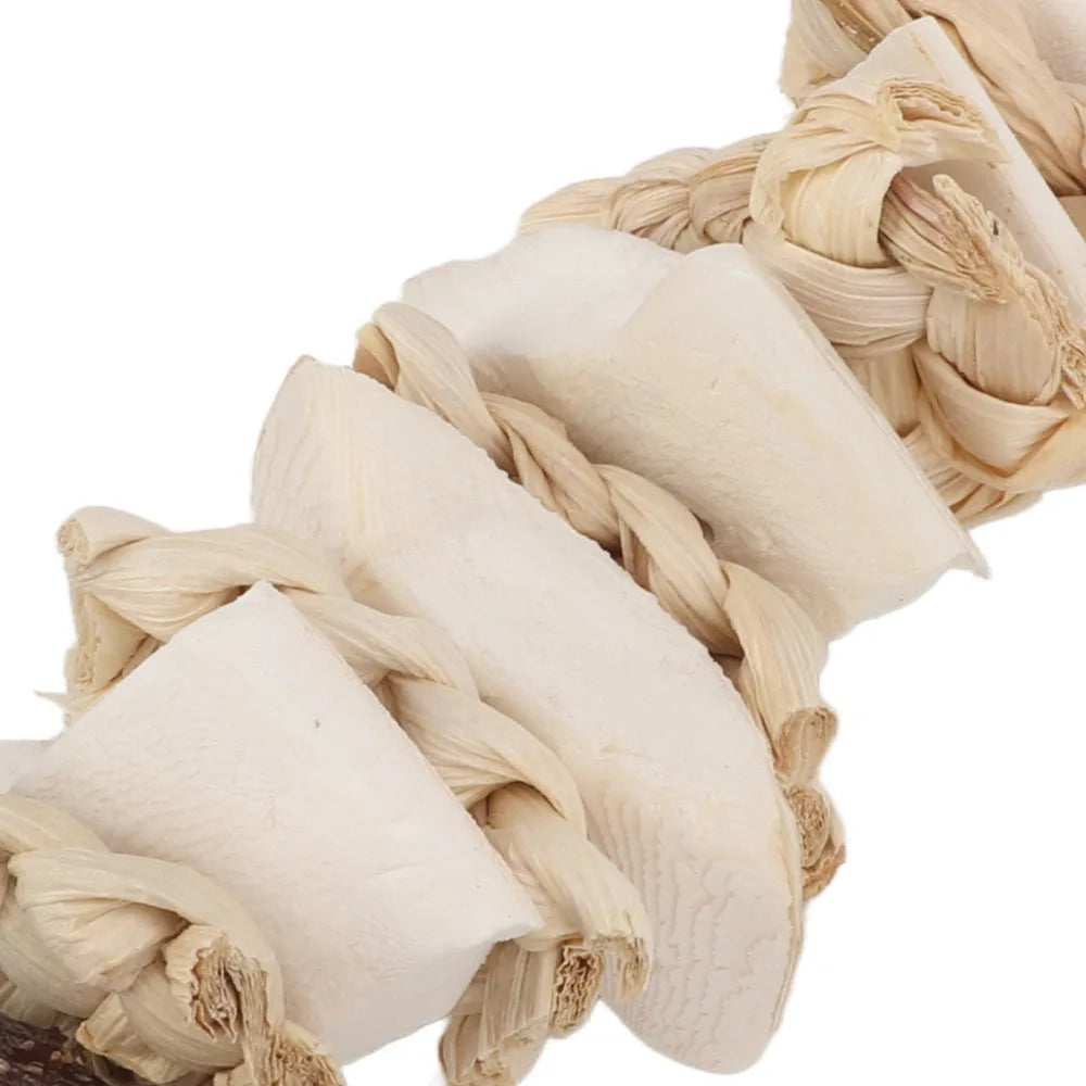 Parrot Cuttlebone Chew Toy with Bell & Perch – 20cm