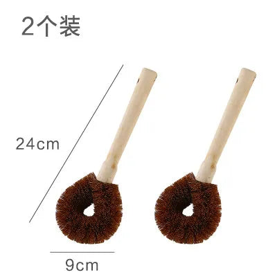 Eco Coconut Fiber Dish Brush – Bamboo Handle Kitchen Scrub