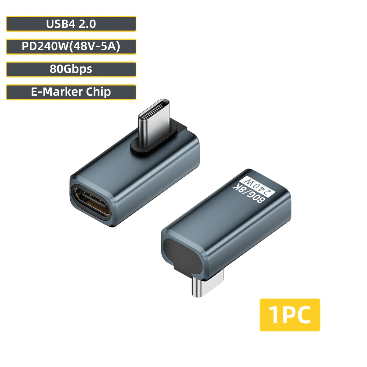 USB4 2.0 USB-C Adapter 240W 80Gbps 8K@60Hz for MacBook
