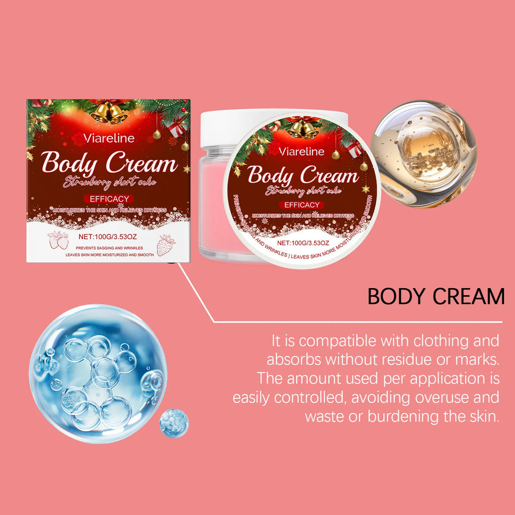 Strawberry Scented Body Cream – 24-Hour Deep Moisturizer