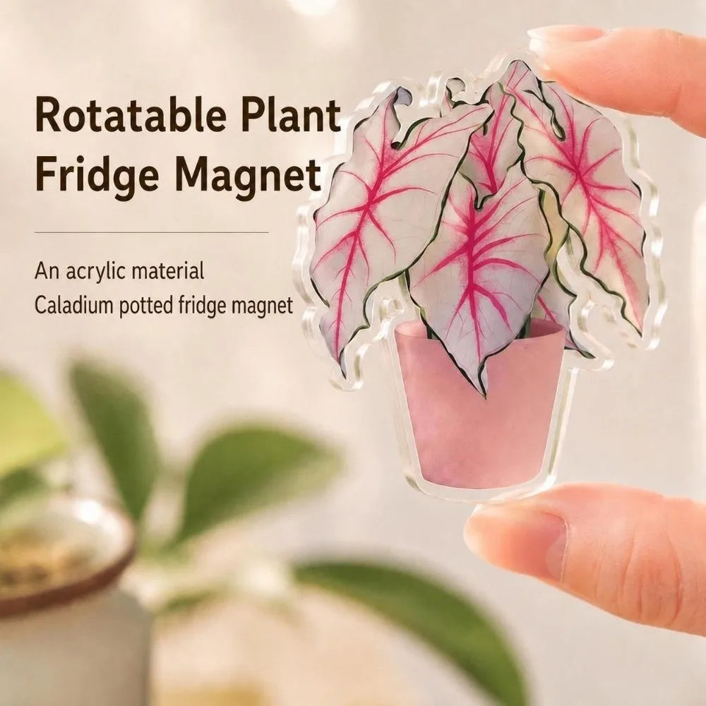 Rotatable Leaf Fridge Magnet Multicolor Acrylic DIY Décor