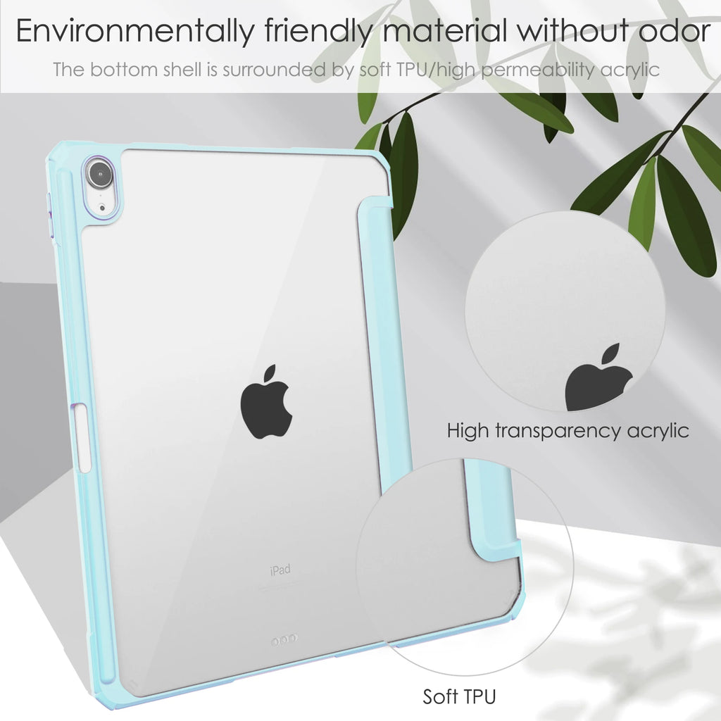 iPad Air 11 2025 Transparent PU Leather Case with Pen Holder