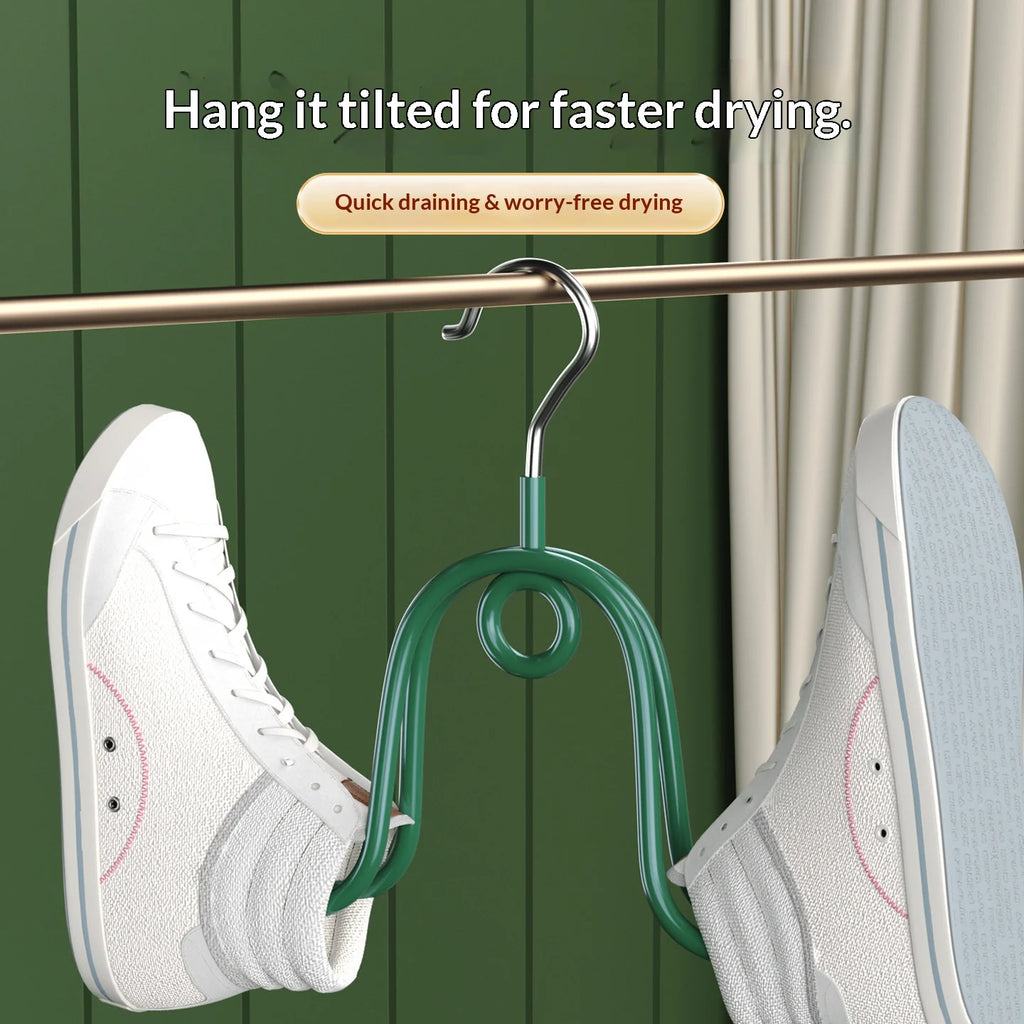 Windproof Shoe Drying Hanger – Rust-Resistant Multi-Hook Rack
