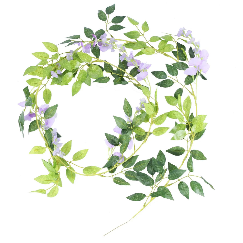 2-Pack 7Ft Artificial Wisteria Vine Garland – Indoor & Outdoor