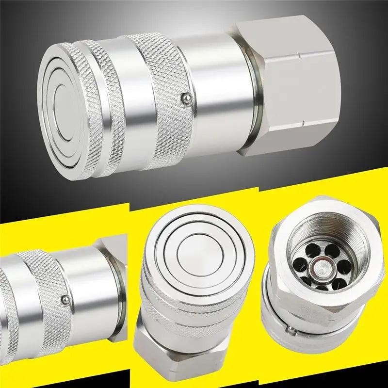 3/4" NPT Skid Steer Flat Face Hydraulic Quick Connect Coupler Set