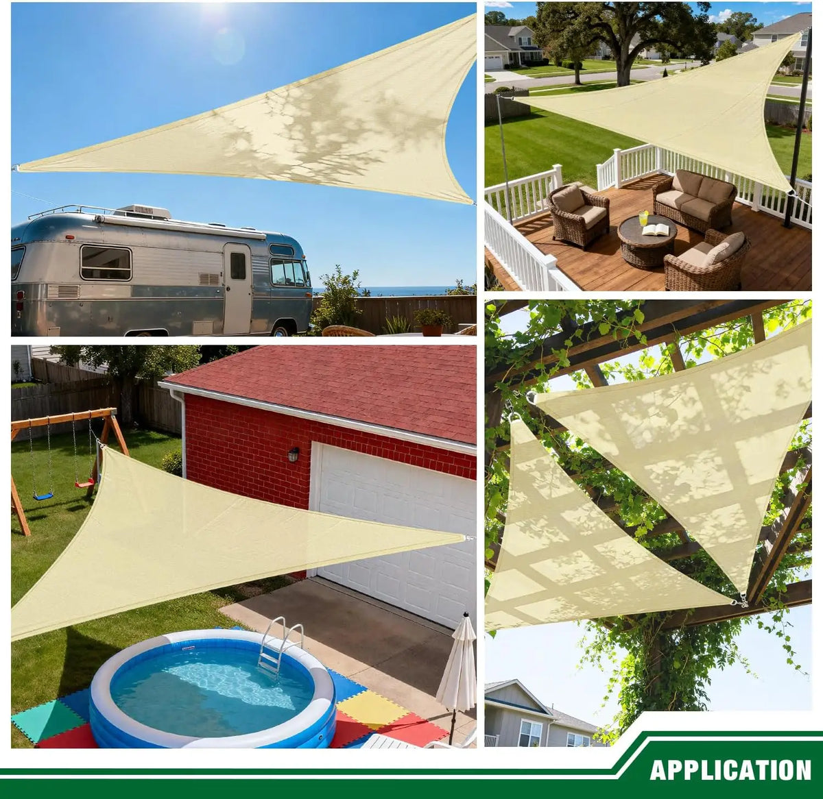 Triangle Sun Shade Sail 98% UV Block Outdoor Canopy Cover