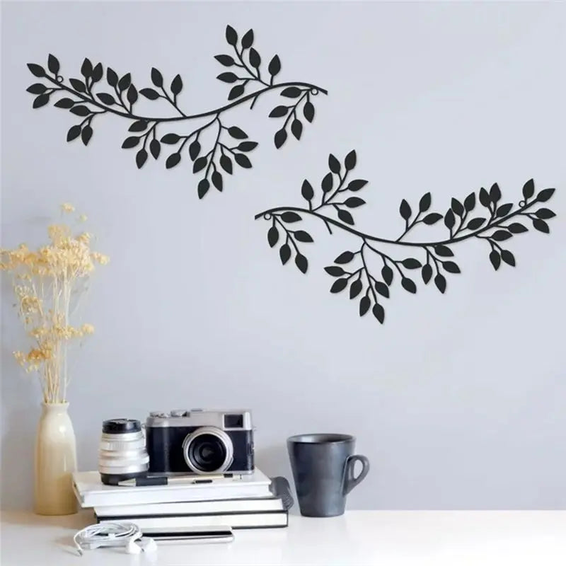 Metal Olive Branch Leaf Wall Art 2-Piece Set | Home Décor