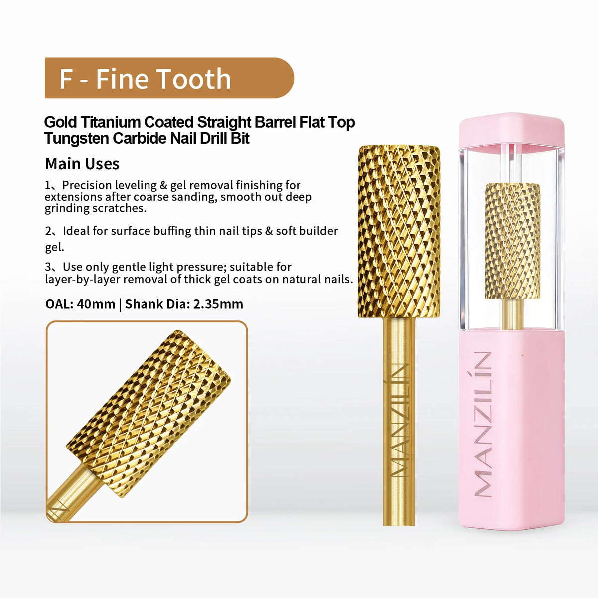 Tungsten Carbide Titanium Nail Drill Bit – Gel & Acrylic Remover