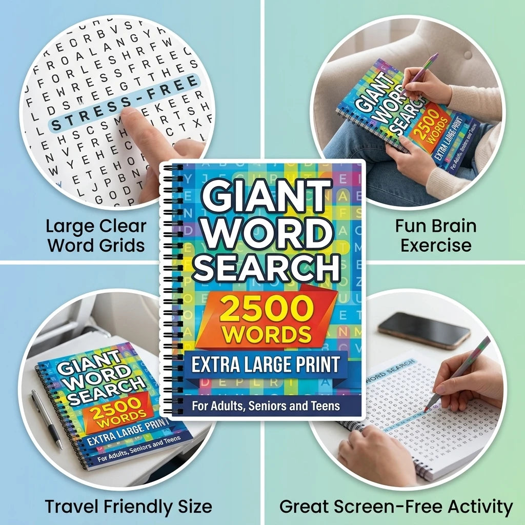 Large Print Word Fill-In Puzzle Book – 120 Pages for Adults