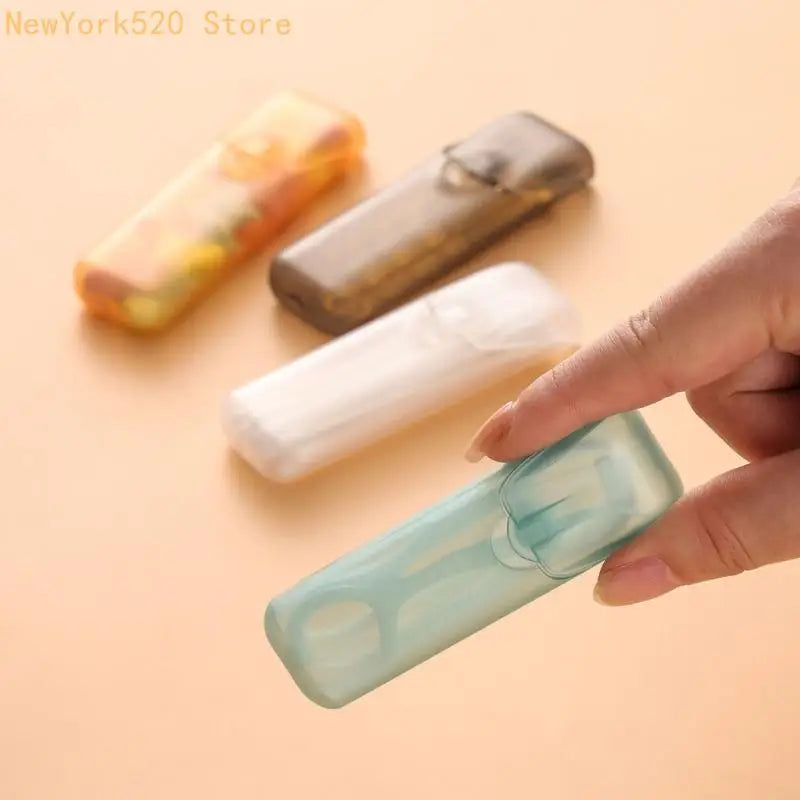 6-Pack Clear PP Portable Floss & Toothpick Holder Travel Case