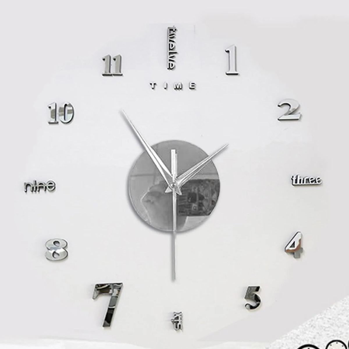 DIY 3D Mirror Wall Clock – Frameless Silent Sticker Clock