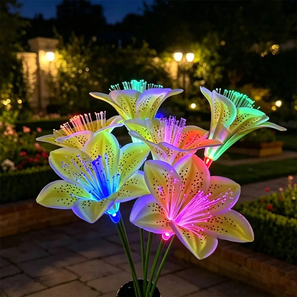 Solar LED Lily Flower Garden Stake Light – IP66 Waterproof