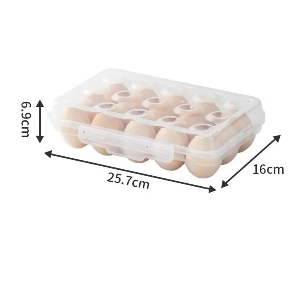 Stackable Transparent Egg Holder with Lid – Fridge Organizer