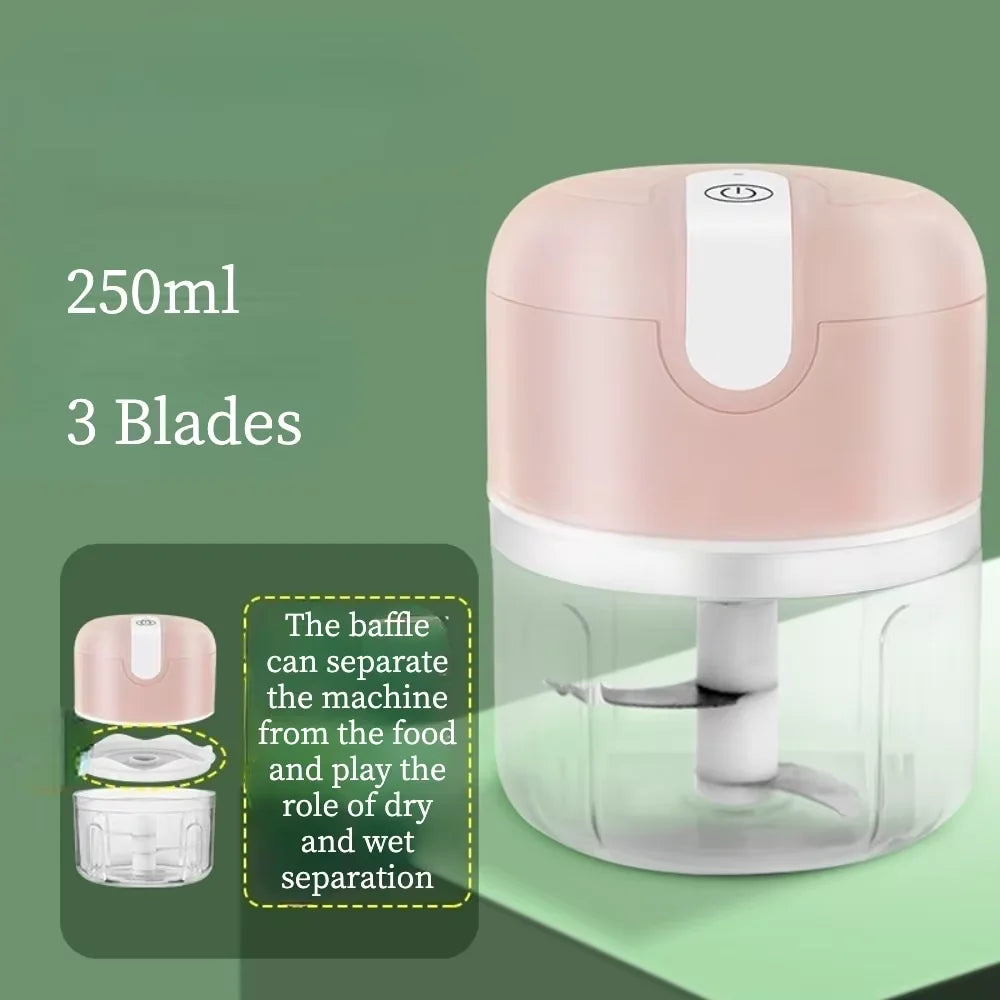 VIBE Electric Mini Garlic Chopper – USB Rechargeable, 250ml