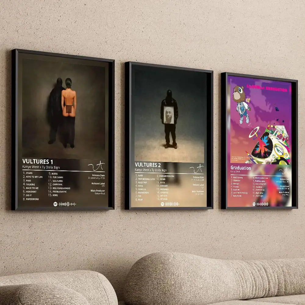 Kanye West Album Poster Self-Adhesive Waterproof Wall Sticker