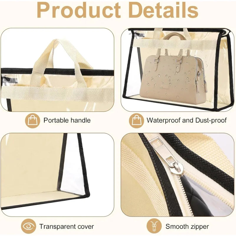 Transparent Handbag Dust Bags 5-Pack – Closet Storage Organizer