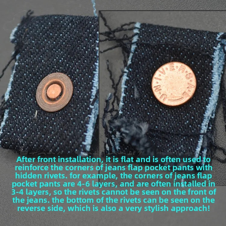 Concealed Pocket Reinforcement Rivets – Brass Red Copper Nails