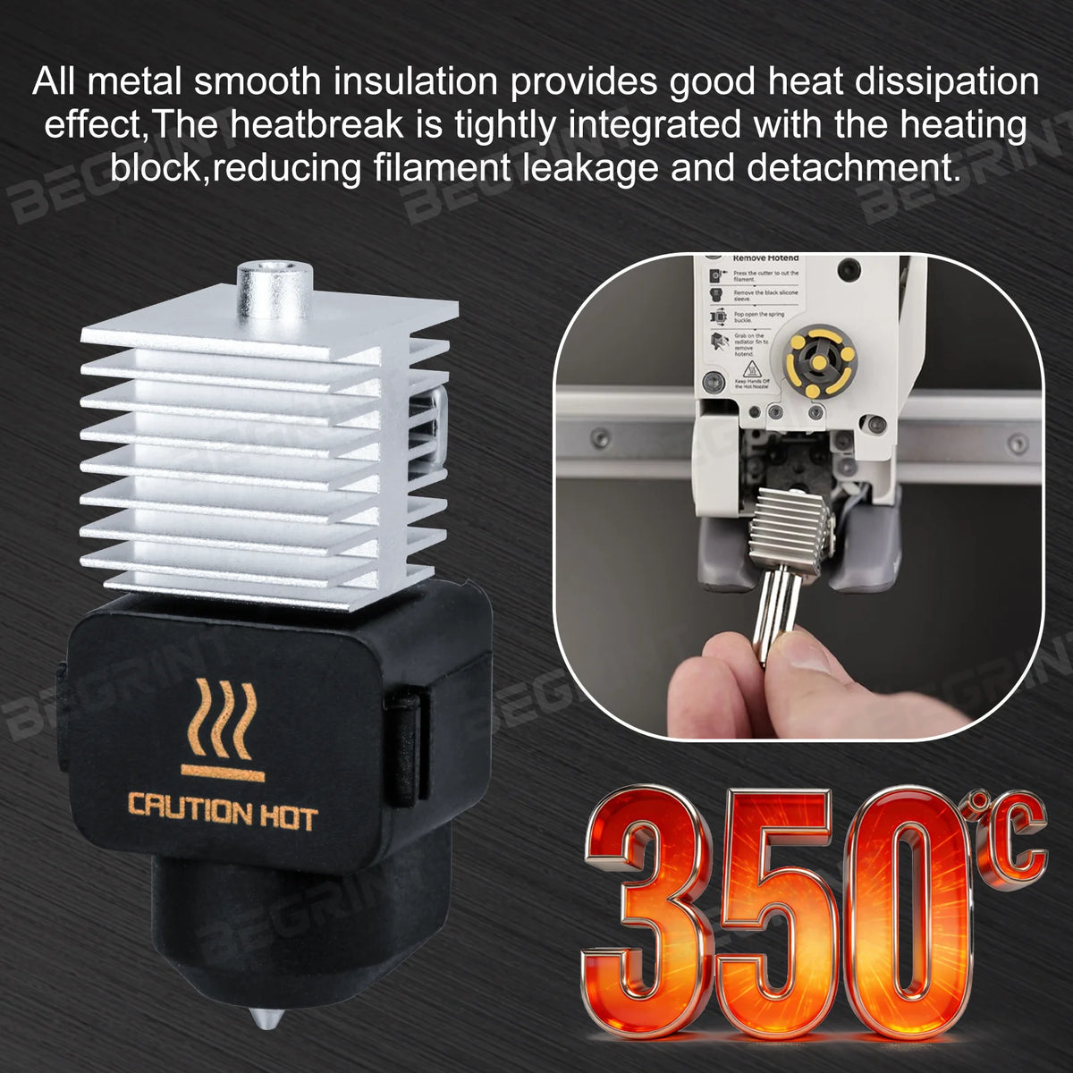 BEGRINT Hotend for Bambu Lab A1/A1 Mini/A2L + Silicone Socks