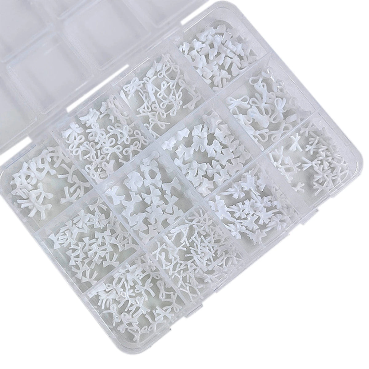 12-Grid 3D Bowknot Nail Art Charms Set – Mixed Sizes