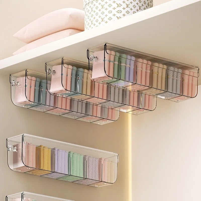 Wall-Mounted Plastic Drawer Organizer – Underwear & Socks