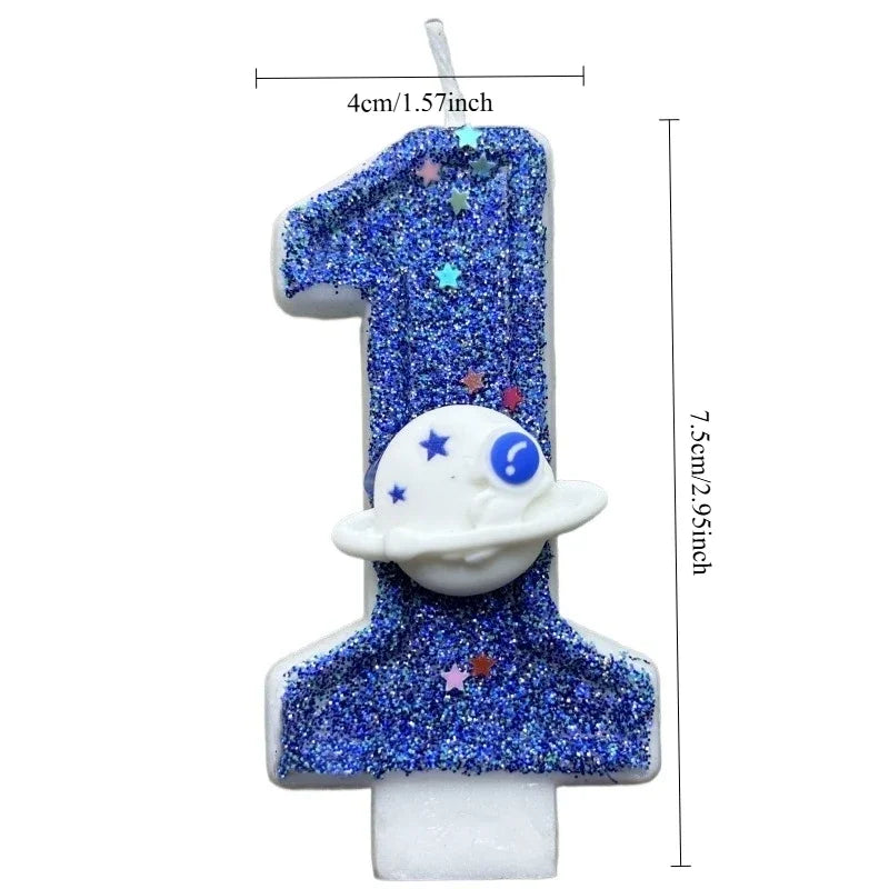 Number Birthday Candles Planet Universe Cake Topper