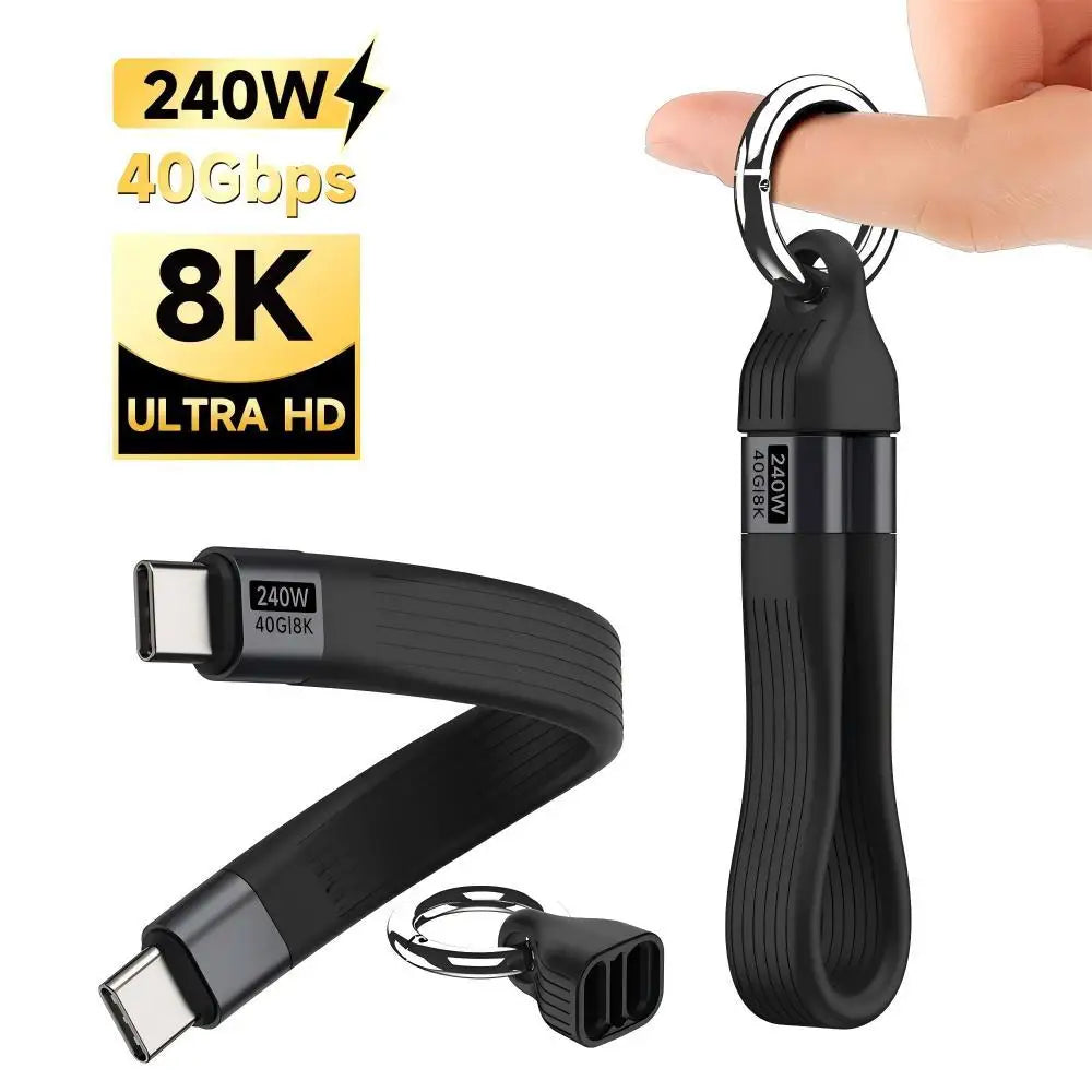 USB-C 240W USB4.0 Keychain Cable 40Gbps 8K PD3.1