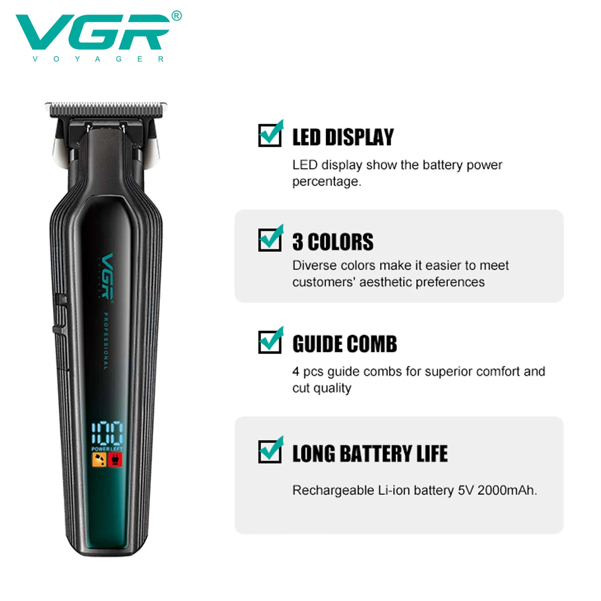 VGR V-930 Cordless Hair Clipper & Trimmer for Men