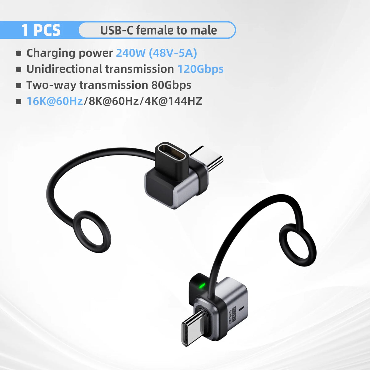 USB4 2.0 USB-C Adapter 240W PD 120Gbps 16K@60Hz Converter