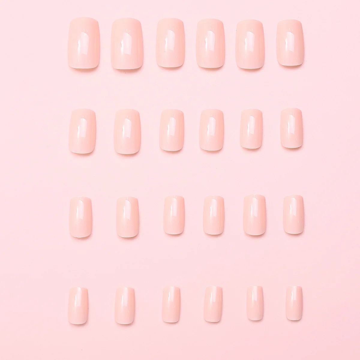 120Pcs Press-On False Nails – Bare Pink Short French Acrylic Set