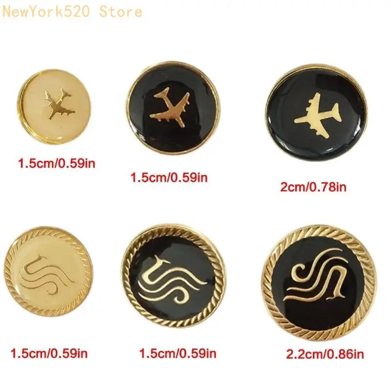 4-Pack Zinc Alloy Uniform Buttons for Pants, Jackets & Dress