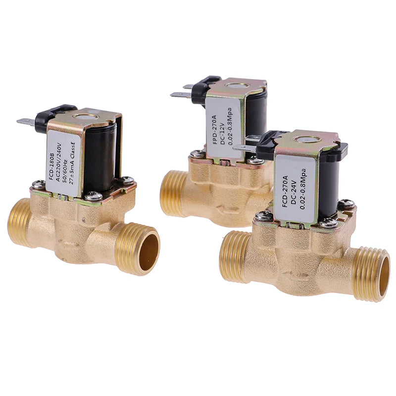 G1/2" Brass Electric Solenoid Valve DC 12V 24V AC 220V