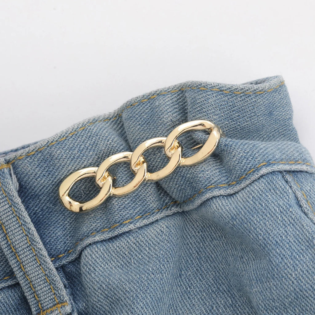 Gold Chain Link Brooch Pin – Punk Waist Jeans Tightening Charm