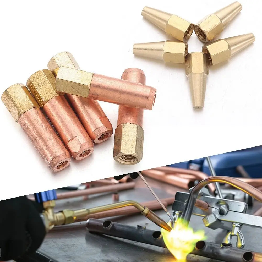H01-2 Pure Copper Brazing Torch Nozzle Set 5-Piece | Sizes 1#–5#