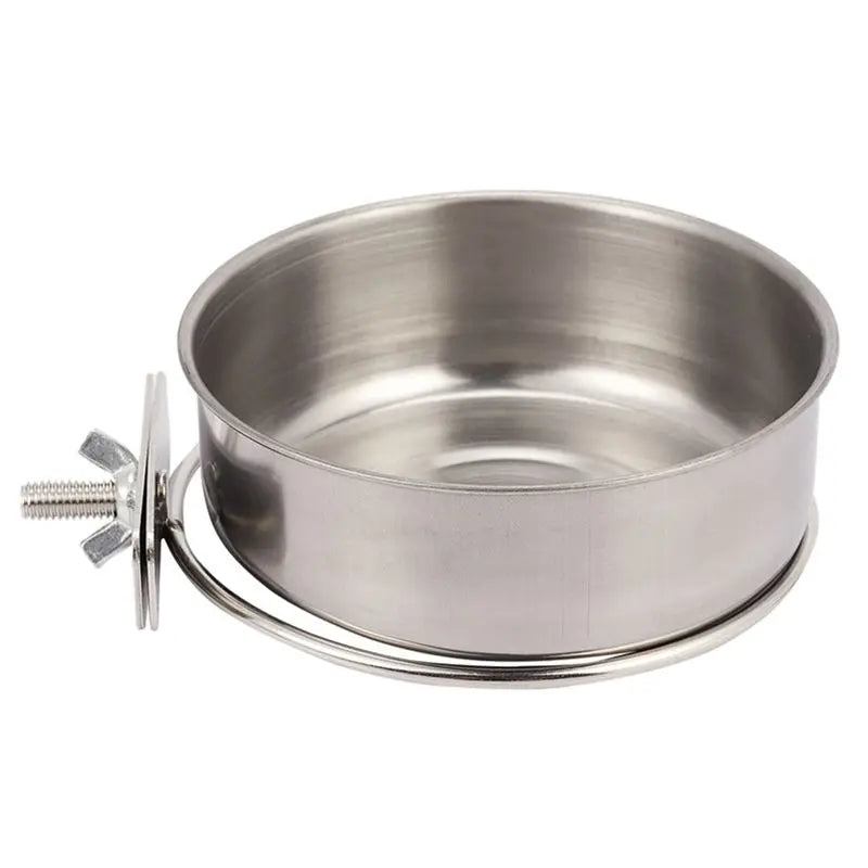 6-Pack Stainless Steel Bird Feeding Cups with Clamp Holder