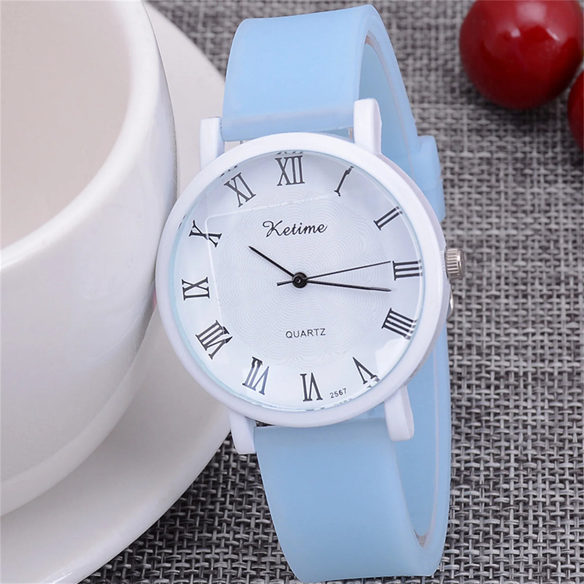 Women's Bamboo Leather Watch – Elegant Ladies Quartz Wristwatch