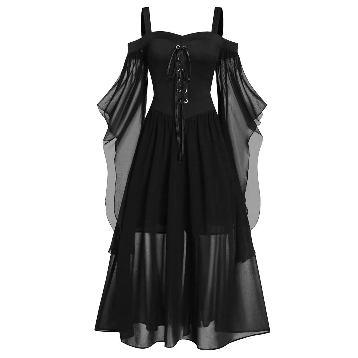 Women's Plus Size Medieval Witch Gothic Halloween Dress