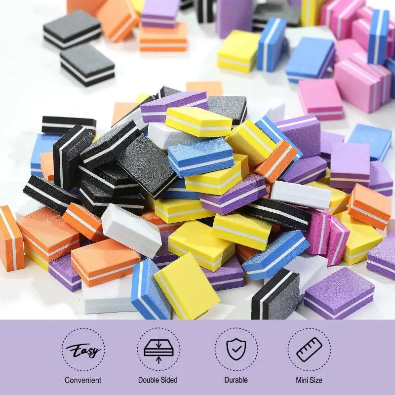 50-Pack Mini Double-Sided Sponge Nail Buffer Blocks | SHXIZMY