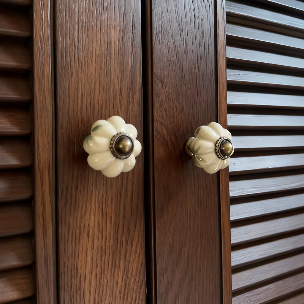 10-Pack Ceramic Pumpkin Cabinet Knobs – Vintage European Style