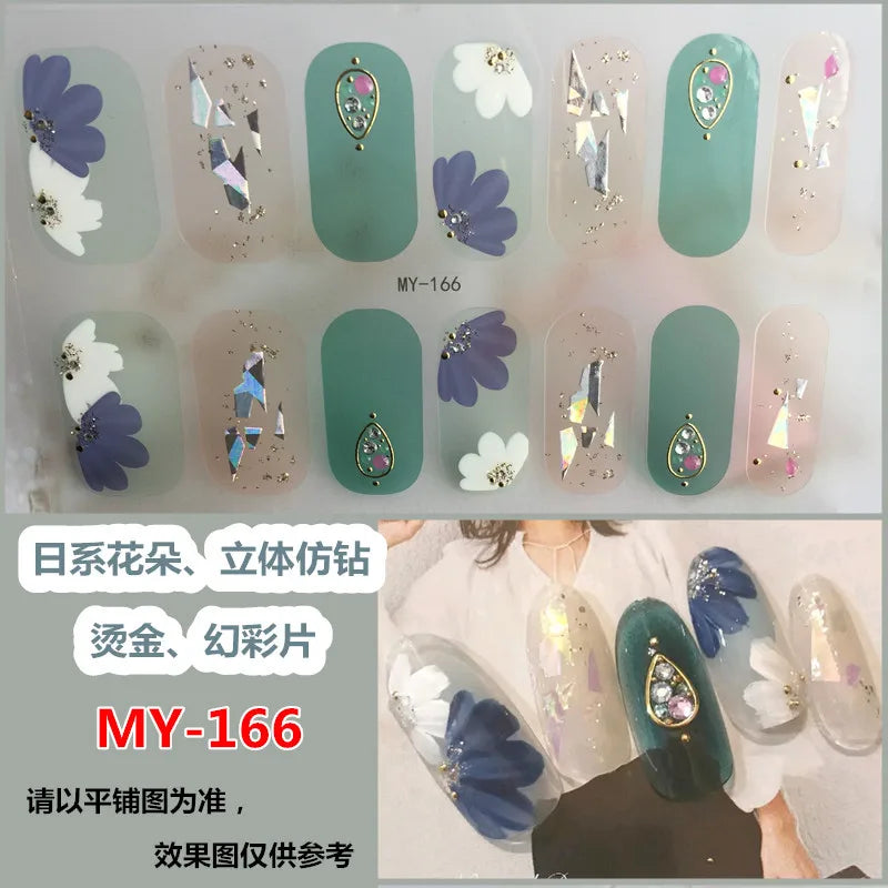 Summer Nail Art Stickers – 14-Tip Full Cover Gel Film Decals
