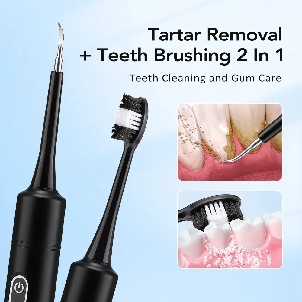 2-in-1 Electric Dental Scaler & Toothbrush | Plaque Remover Kit