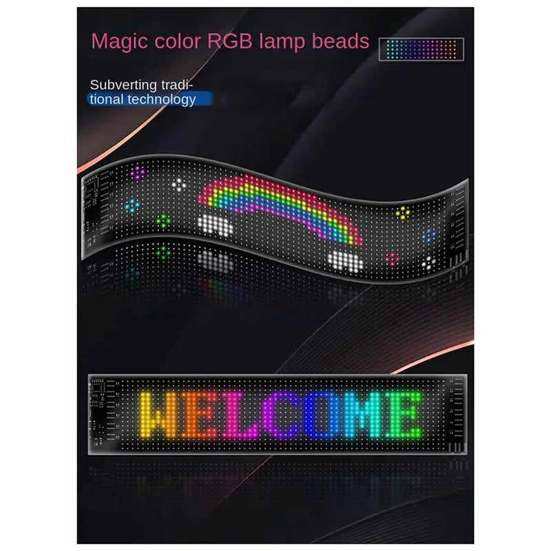 LED Flexible Scrolling Sign – APP Control, IP65 Waterproof, 5V USB