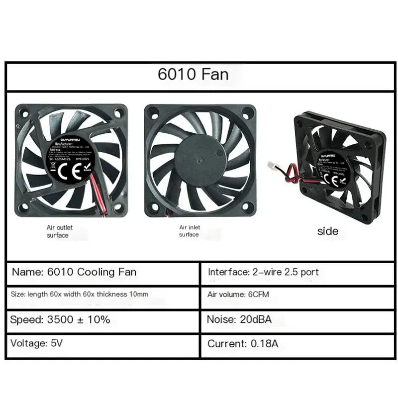5V DC Brushless PC Cooling Fan 40mm 50mm 60mm | Silent CPU Fan