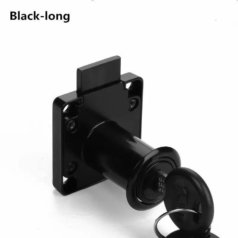 Zinc Alloy Cam Drawer Lock with 2 Keys – 3 Colors & 2 Sizes