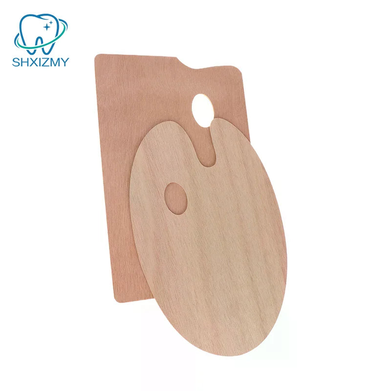 Wooden Paint Palette with Thumb Hole – Color Mixing Tray