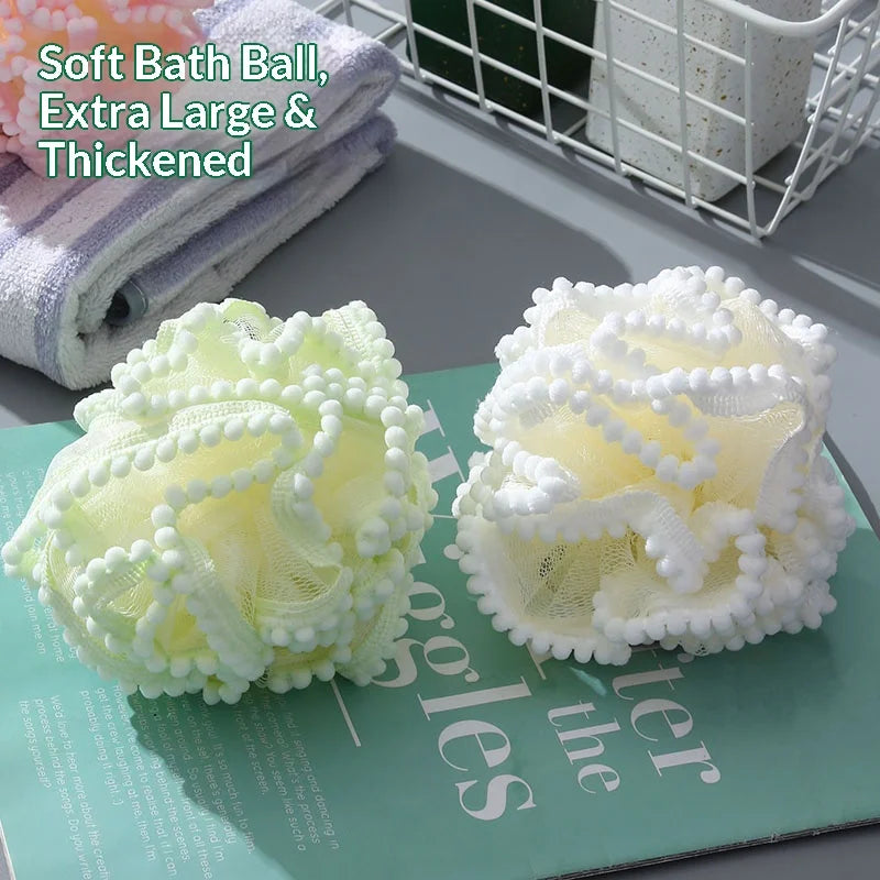 Lace Edge Bath Sponge Ball – Soft PE Foaming Shower Loofah