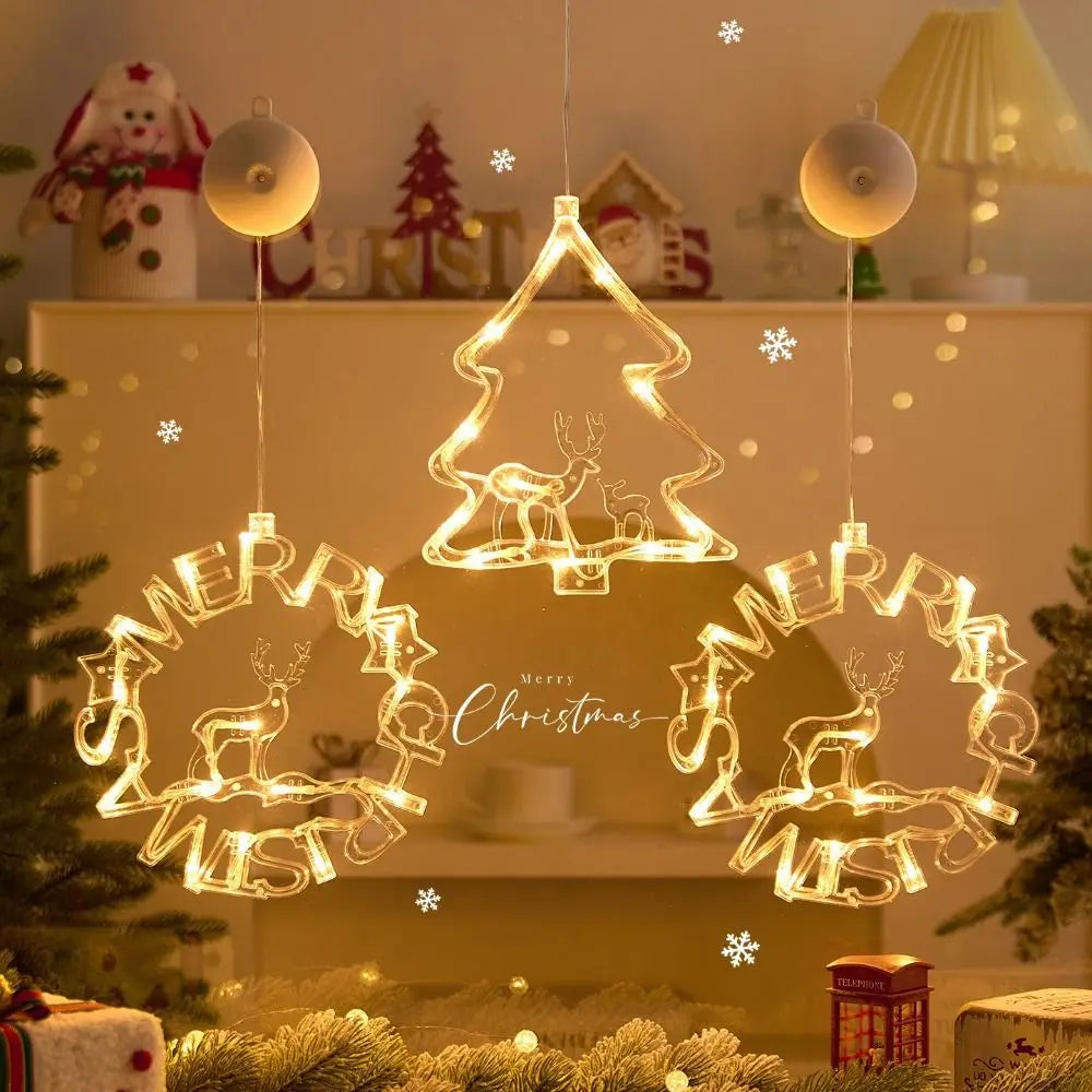 Battery-Operated LED Christmas Suction Cup Window Light